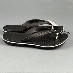 Crocs Flip Flop M12/ W14 Crocband Thong Sandal Black Waterproof Shower Shoes New